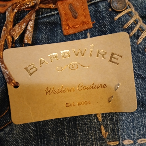 NWT My Tribe Leather and Copper Western Bermuda Jean Shorts. - Picture 11 of 13